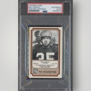 1974 Fleer Immortal Roll HOF Bill Dudley Autograph PSA DNA Authentic Auto